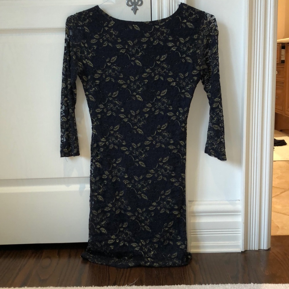 Forever 21 Blue Gold Lace Dress - Picture 6 of 8